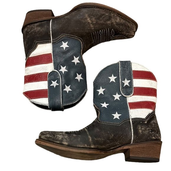 Roper Patriotic Ankle Boots - Red, White, Blue - Picture 6 of 8